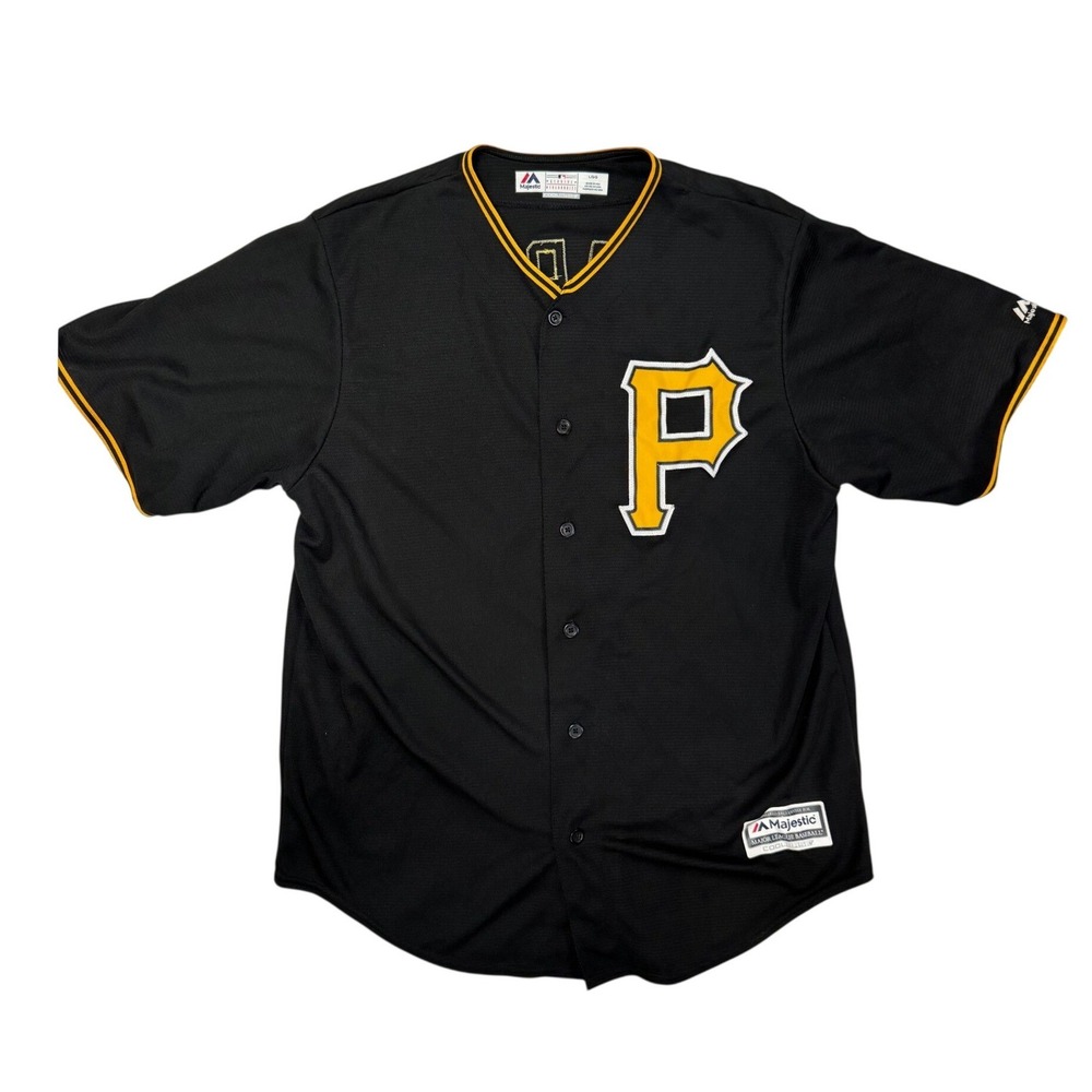 Majestic Pittsburgh Pirates Starling Marte 6 Jersey Mens Large Black Cool Base